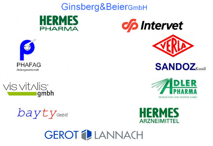 Hermes Pharma, Verla, Sandoz Kundl, Adler Pharma, Bayty GmbH, Hermes Arzneimittel